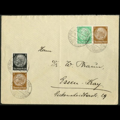 Dt. Reich, Mi. W 60 + S 115, portogerecht auf Fern-Brief, Mi. 54,- (14438)