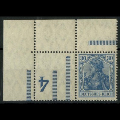 Dt. Reich, RL 3 EOL, Ecke mit BKZ "4", postfrisch, Mi.-Handbuch 150,- (14673)