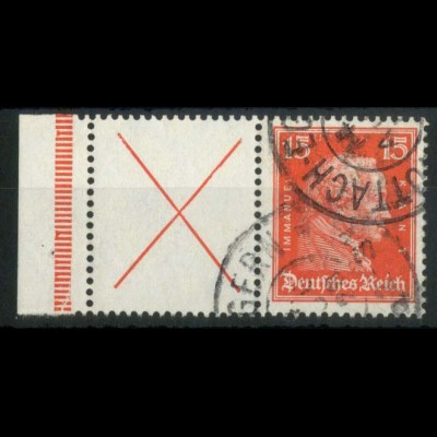 Dt. Reich, W 23 LR 1, gestemperlt, StrL dg, Mi.-Handbuch 220,- (15186)
