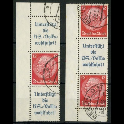 Dt. Reich, S 156 EOL + S 158 EUL, gestempelt, Michel-Handbuch 80,- (16255)