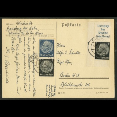 Dt. Reich, S 211 EUL + S 171, portogerecht, Michel-Handbuch 80,- (17609)