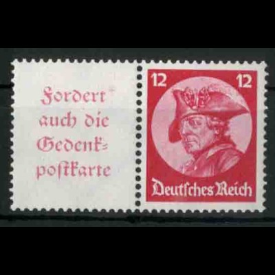 Dt. Reich, W 45 PF I, Plattenfehler, postfrisch, Mi.-Handbuch 60,- (18506)