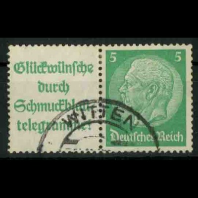 Dt. Reich, W 88 PF II, Plattenfehler, gestempelt, Mi.-Handbuch 80,- (18727)
