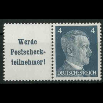 Dt. Reich, W 152 PF I, Plattenfehler, postfrisch, Mi.-Handbuch 100,- (18755)