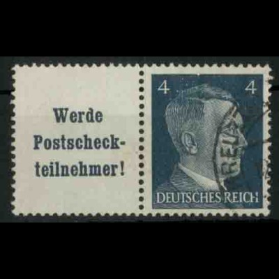 Dt. Reich, W 152 PF I, Plattenfehler, gestempelt, Mi.-Handbuch 100,- (18762)