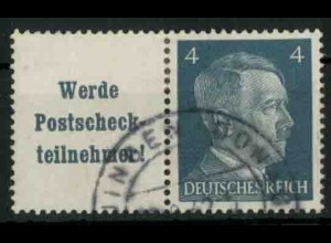 Dt. Reich, W 152 PF I, Plattenfehler, gestempelt, Mi.-Handbuch 100,- (18763)