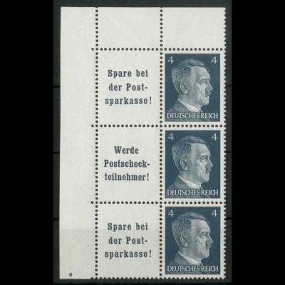Dt. Reich, W 151 PF I (2x) + W 152, Plattenf., postfr., Mi.-Handb. 160,- (18795)