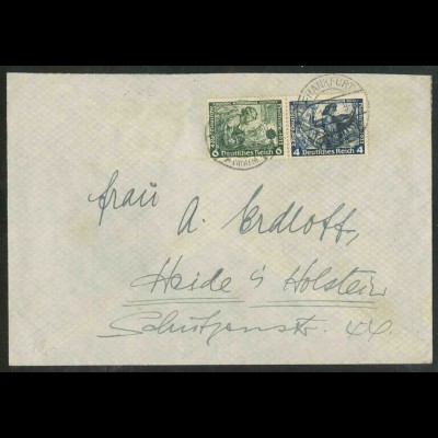 Dt. Reich, W 47 KV, Klischee-Verschiebung, Brief, Mi.-Handbuch 32,- (18861)