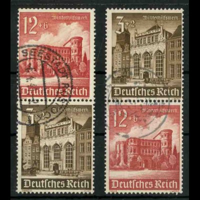 Dt. Reich, S 266 + S 268 KV, Klischee-Verschiebung, gestempelt (18892)