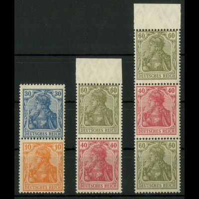 Dt. Reich, S 17, S 25, S 26 VZ, verzähnt, postfrisch (19104)