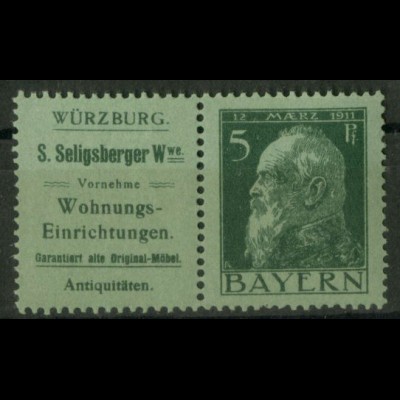 Bayern, W 1.29, postfrisch, vollständige Zähnung, Mi. 70,- (19631)