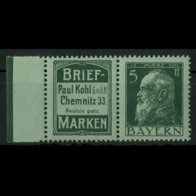 Bayern, W 1.30, postfrisch, vollständige Zähnung, Mi. 70,- (19634)