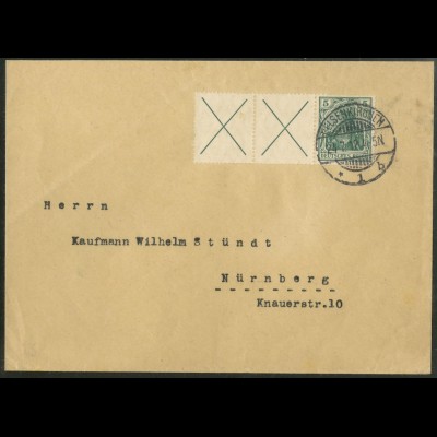 Dt. Reich, Mi. W 1.2, Einzelfrankatur auf Fern-Brief, Mi. für EF 600,- (19945)