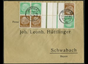 Dt. Reich, KZ 25.3 + KZ 25.2, portoger. Fern-Brief, Mi.-Handbuch 72,- (20471)