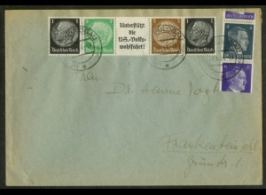 Dt. Reich, S 292 + EG-Str. 1, Rollen-Verschnitt auf Fern-Brief (20522)