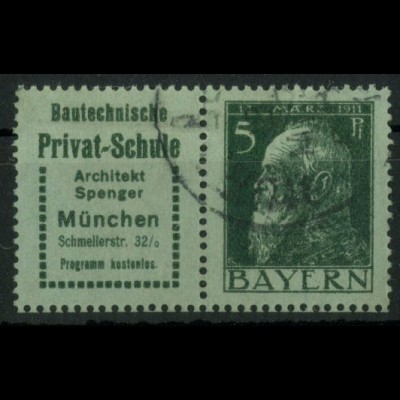 Bayern, W 1.7, gestempelt, ungeknickt, Mi. 150,- ++ (20839)