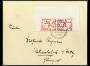 Dt. Reich, Bl W 12, Einzelfrankatur auf Sammlerbrief, Mi.-Handbuch 200,- (20938)
