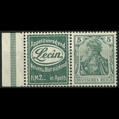 Dt. Reich, W 2.4 mit Rand, ungebraucht, nicht geknickt, Mi. 500,- (21090)
