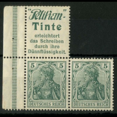 Dt. Reich, S 1.9 mit Rand, postfrisch, nicht geknickt, Mi. 1250,- (21095)