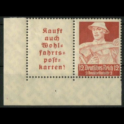 Dt. Reich, W 101 EUL 2, postfrisch, Mi.-Handbuch 100,- (21734)