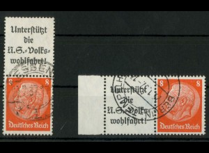 Dt. Reich, S 131 PF I + W 65 PF I, gest., Plattenf., Mi.-Handbuch 120,- (22601)