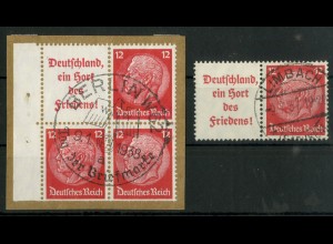 Dt. Reich, W 67 PF I, Briefstück, Plattenfehler, Mi.-Handbuch 100,- (22604)