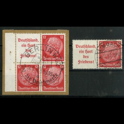 Dt. Reich, W 67 PF I, Briefstück, Plattenfehler, Mi.-Handbuch 100,- (22604)