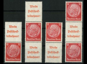 Dt. Reich, S 203 - S 206, postfrisch, ungeknickt, Mi. 185,- (22643)