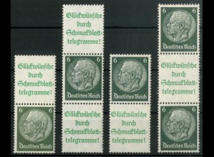 Dt. Reich, S 207- S 210, postfrisch, ungeknickt, Mi. 185,- (22645)