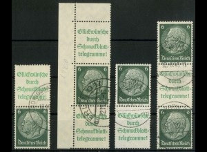 Dt. Reich, S 207 - S 210, gestempelt, ungeknickt, Mi. 180,- (22658)