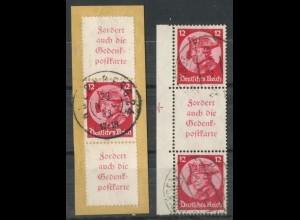 Dt. Reich, S 103 + S 105, gestempelt/Briefstück, ungeknickt, Mi. 200,- (22779)