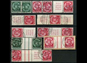Dt. Reich, K 17 - WZ 11, gestempelt/Briefstück, kompl. Serie, Mi. 685,- (22790)