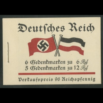 Dt. Reich, MH 32.3.1 + Pl.-Fehler X, postfr., Mi.-Handb. 350,- + 30% (22873)