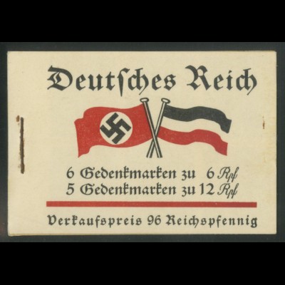 Dt. Reich, MH 32.3.1 + Pl.-Fehler VI, postfr., Mi.-Handb. 350,- + 30% (22874)