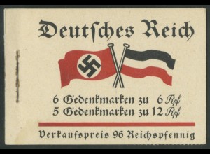 Dt. Reich, MH 32.3.3 + Pl.-Fehler II, postfr., Mi.-Handb. 500,- (22886)