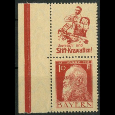 Bayern, S 7.11, postfrisch, ungeknickt, Attest BPP (23013)