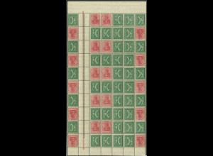 Dt. Reich, WK 4 (10) + weitere, postfrisch, ungeknickt, Mi. 600,- (23382)