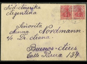 Dt. Reich, 86 (2), portoger. Mehrfachfr., Auslands-Brief, Argentinien (23559) 