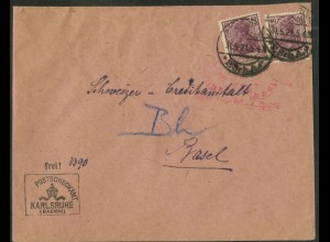 Dt. Reich, 92 II (2), portoger. Mehrfachfr., Auslands-Brief, Schweiz (23566) 
