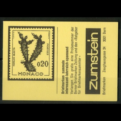 Schweiz, MH 78 f, Reklame f, postfrisch, Mi. 90,- (50176)