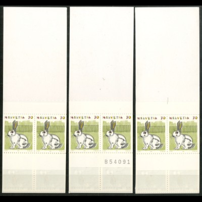 Schweiz, MH 0-101 (3), drei verschiedene MH, postfr., Mi. 48,-, SBK 48,- (50184)
