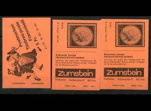 Schweiz, MH 72 a (3), Reklame a, 3 versch. Ränder, postfrisch, Mi. 66,- (50203)